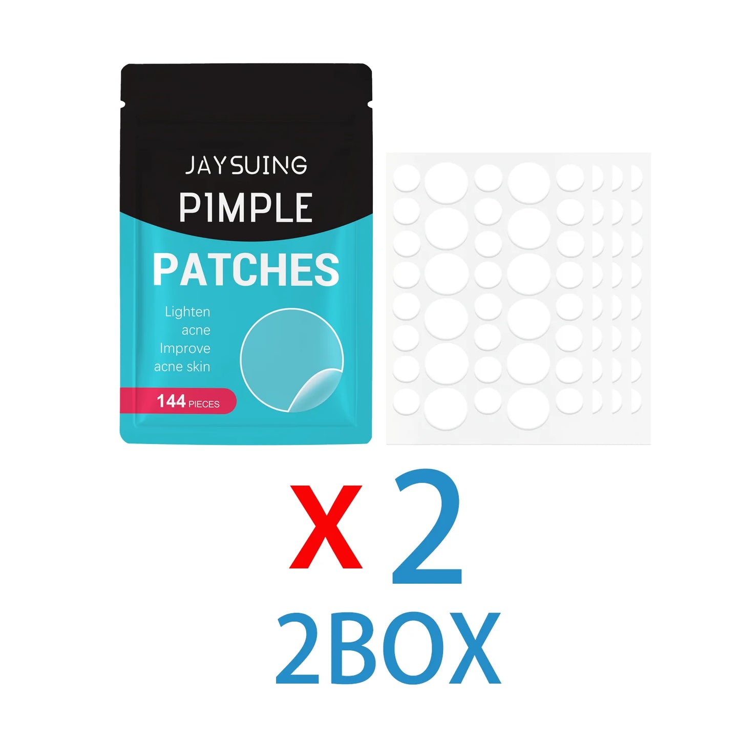 Tea Tree Oil Acne Patches with Salicylic Acid Hyaluronic Acid Gentle Skin Patches Breathable Invisible Wear 144pcs Daily Use